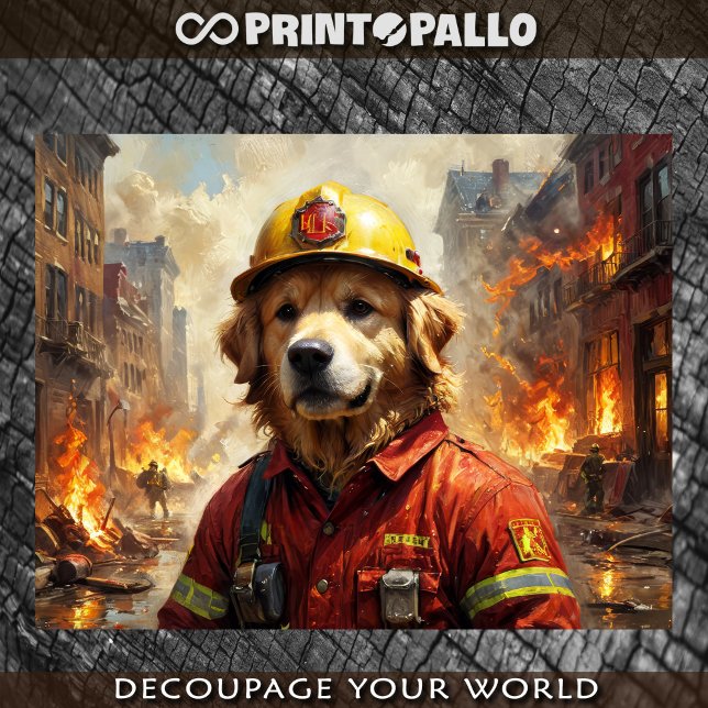 Papel De Seda Golden Retriever como Bombero -  (Subido por el creador)