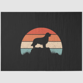 Papel De Seda Golden Retriever Dog Lover Retro Sunset