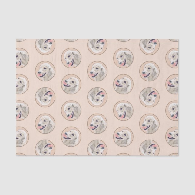 Papel De Seda Golden Retriever Pintura Cute Arte Perro Original (Anverso)