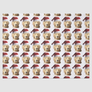 Papel De Seda Golden Retriever Santa Claus