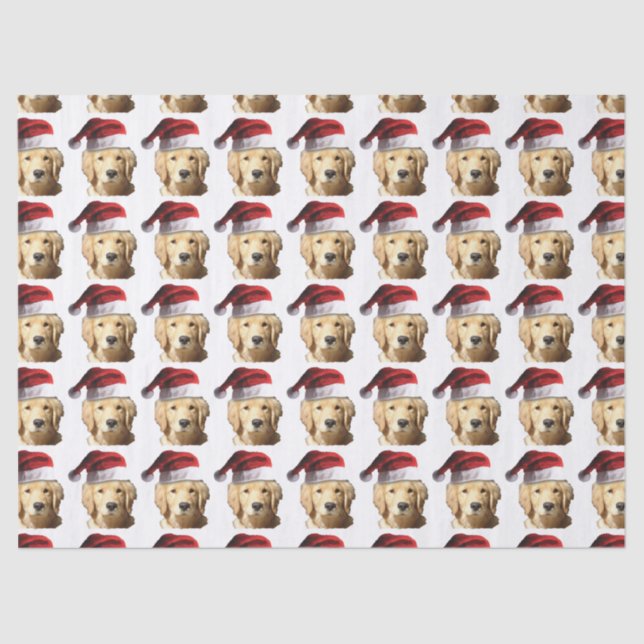 Papel De Seda Golden Retriever Santa Claus (Anverso)