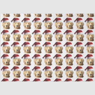 Papel De Seda Golden Retriever Santa Claus