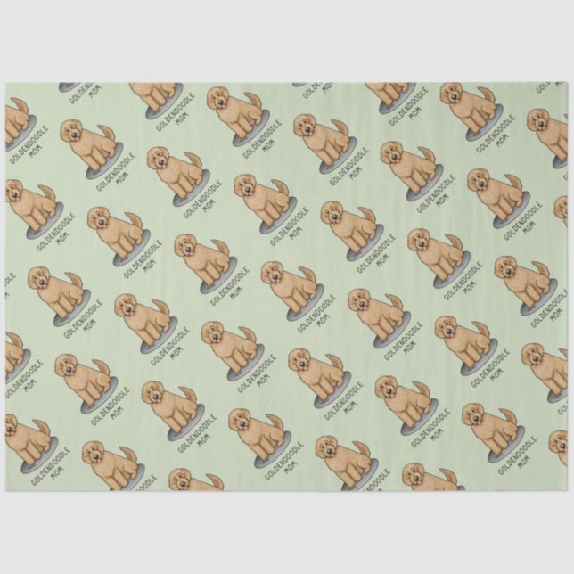 Papel De Seda Goldendoodle Mom Doodle Mom (rojo dorado) (Anverso)