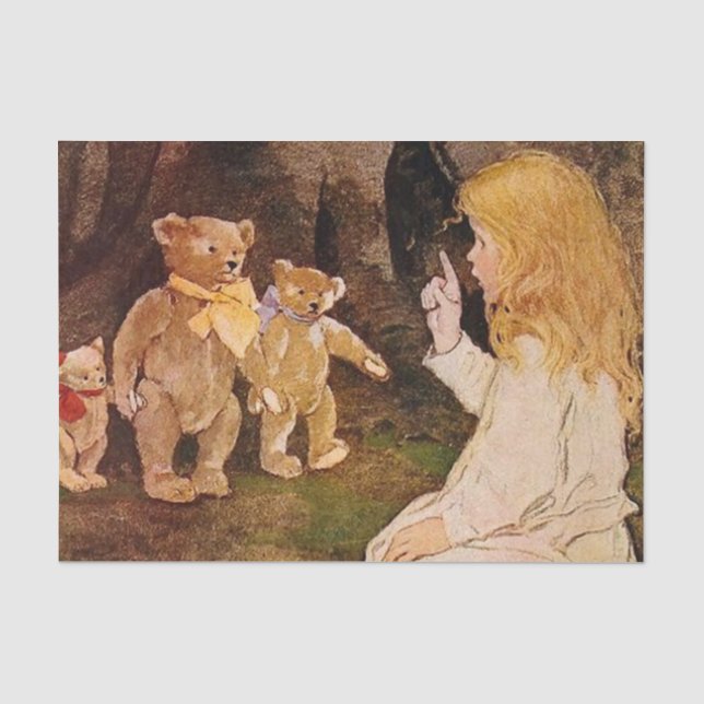 Papel De Seda “Goldilocks y los Osos” de Jessie Willcox Smith (Anverso)