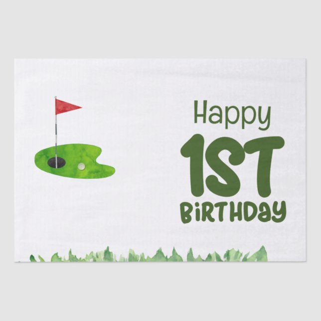 Papel De Seda Golf 1 cumpleaños golfista de un año (Anverso)