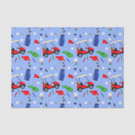 Papel De Seda Golf azul y verde rojo