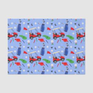 Papel De Seda Golf azul y verde rojo