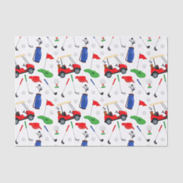 Papel De Seda Golf azul y verde rojo