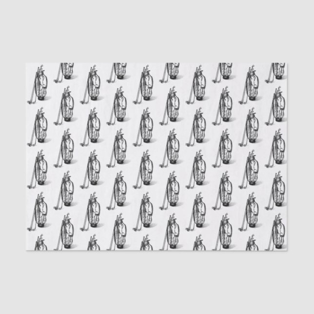 Papel De Seda Golf Bag Clubes de golf Negro (Anverso)