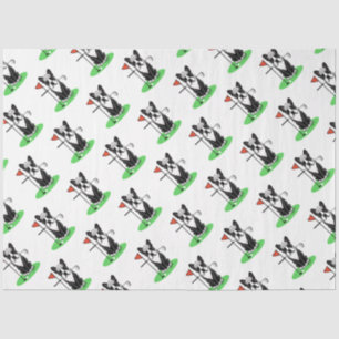 Papel De Seda Golf Boston Terrier (negro) Perro Cute
