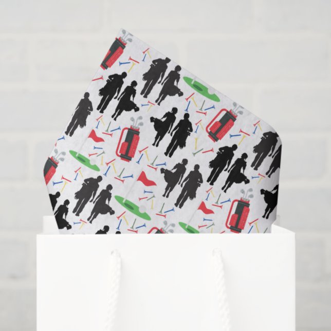 Papel De Seda Golf Couple Tissue Paper (Bolsa de regalo)