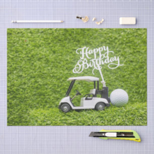 Papel De Seda Golf cumpleaños carrito de golf en verde