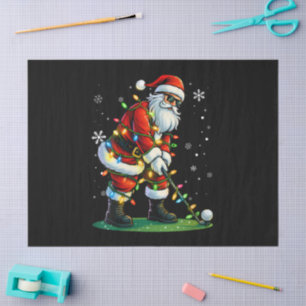 Papel De Seda Golf de Navidad Santa Golfista Navideño Divertido