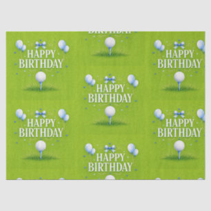 Papel De Seda Golf Feliz Cumpleaños para Niño Acuarela