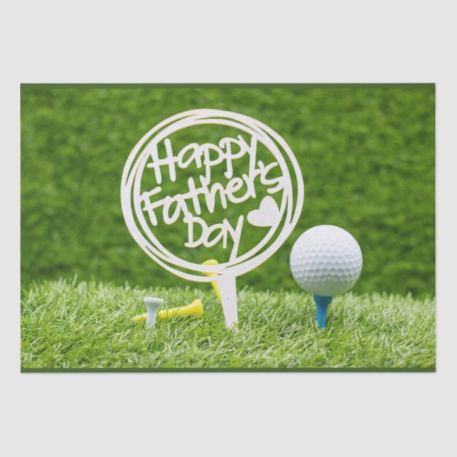 Papel De Seda Golf Feliz Día del Padre para el Golf Dad (Anverso)