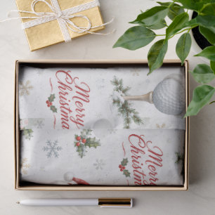 Papel De Seda Golf Feliz Navidad Sombrero de Santa Bola de Golf 