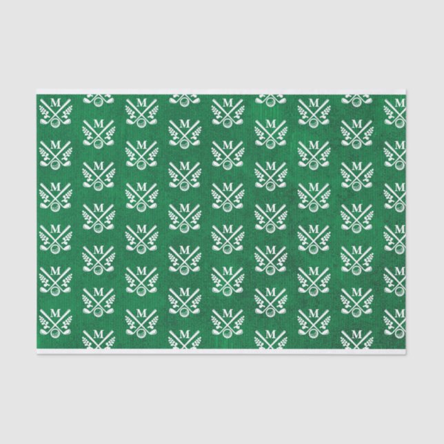 Papel De Seda Golf monograma personalizado (Anverso)
