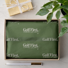 Papel De Seda 'Golf Primero, Deberes Después' Divertido Clásico 