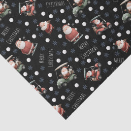 Papel De Seda Golfing Santa sobre Black