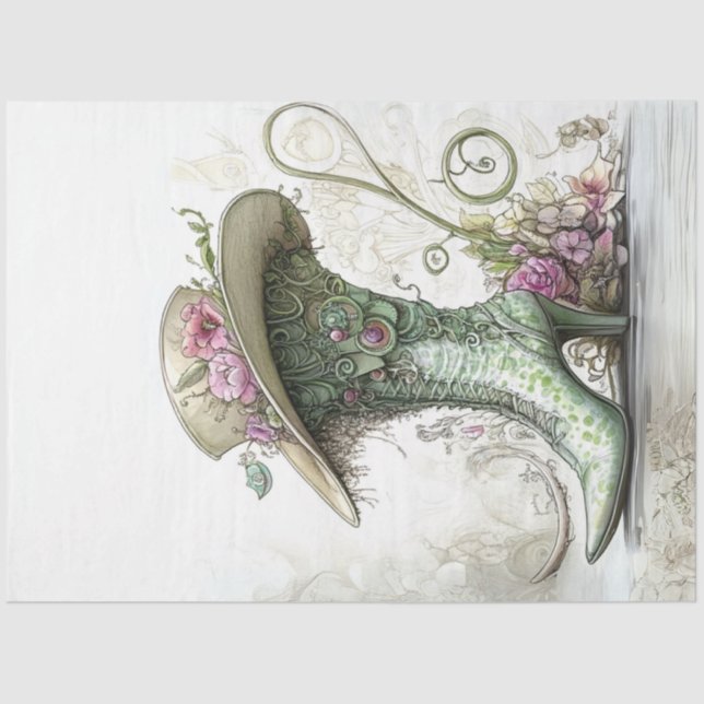 Papel De Seda Gorra de cosecha de talón alto y capricho de desco (Anverso)