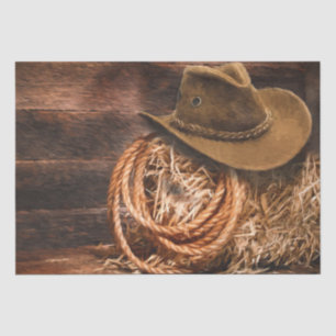 Papel De Seda Gorra de Cowboy Occidental Hay 20x15 Decoupage