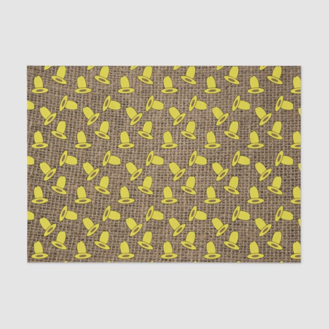 Papel De Seda Gorra de diez galones en Burlap (Anverso)