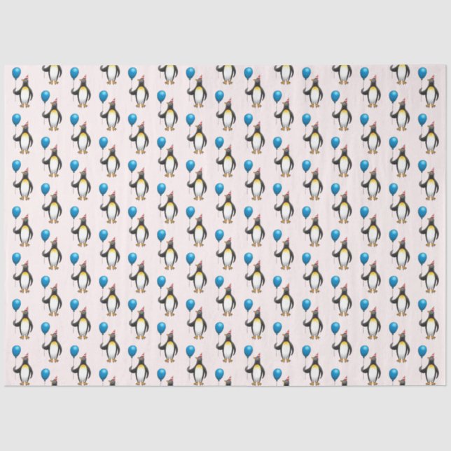 Papel De Seda Gorra de fiesta de globo de pingüino (Anverso)
