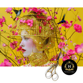 Papel De Seda Gorra de la jaula de aves floral rosa amarillo pál