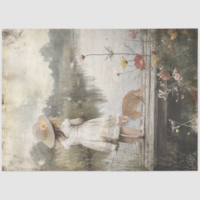 Papel De Seda Gorra de paja de Lil Chica de descomposición, muel (Anverso)