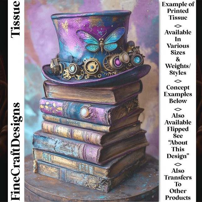 Papel De Seda Gorra Steampunk y libros de fantasía CZ5L Decoupag (Subido por el creador)