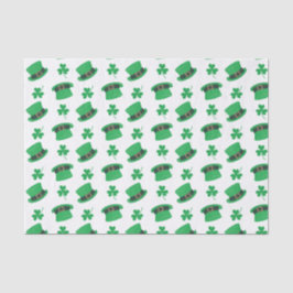 Papel De Seda Gorras de Leprechaun Cute y patrón de shamrock