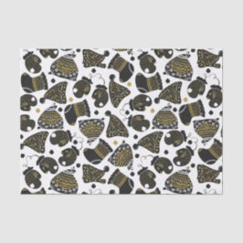 Papel De Seda Gorras negros y de oro y Navidades mitos