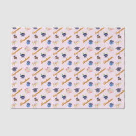 Papel De Seda Gorrito de graduación acuarela, diploma, pastel