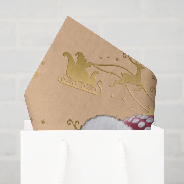 Papel De Seda Gorrito de Navidad adorable (Bolsa de regalo)