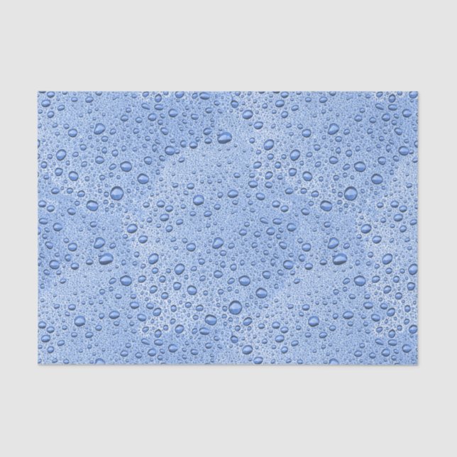 Papel De Seda Gotas de agua azul (Anverso)