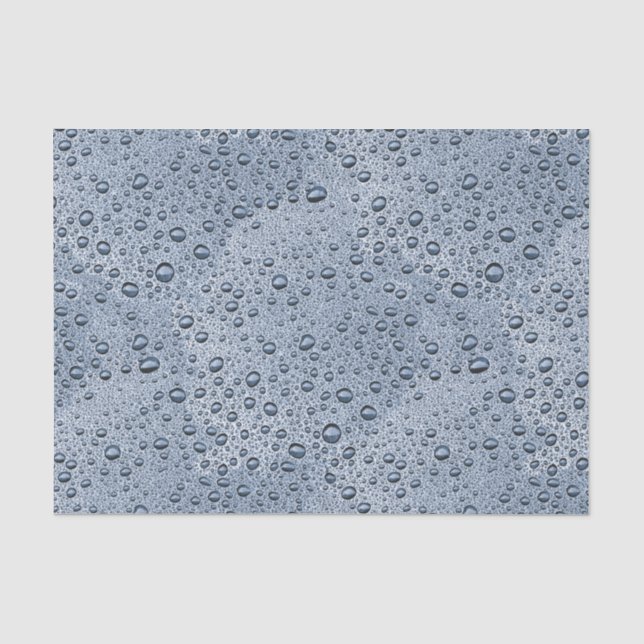 Papel De Seda Gotas de agua gris de cañón (Anverso)