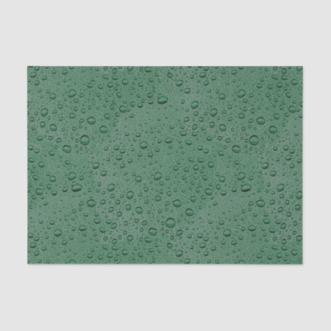 Papel De Seda Gotas de agua verde (Anverso)
