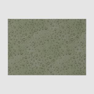 Papel De Seda Gotas de agua verde oliva