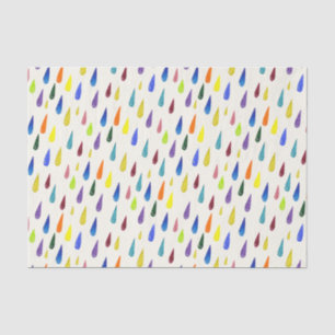 Papel De Seda Gotas de lluvia coloridas. Modelo de la gota de