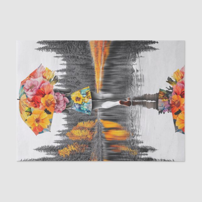 Papel De Seda Gotas de lluvia de flores11 (Anverso)