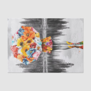 Papel De Seda Gotas de lluvia de flores3