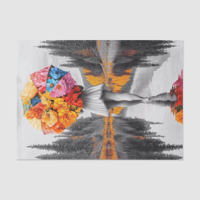 Papel De Seda Gotas de lluvia de flores6 (Anverso)