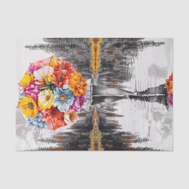 Papel De Seda Gotas de lluvia de flores7 (Anverso)