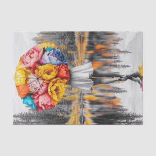 Papel De Seda Gotas de lluvia de flores9