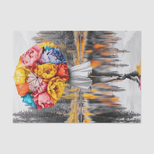 Papel De Seda Gotas de lluvia de flores9 (Anverso)