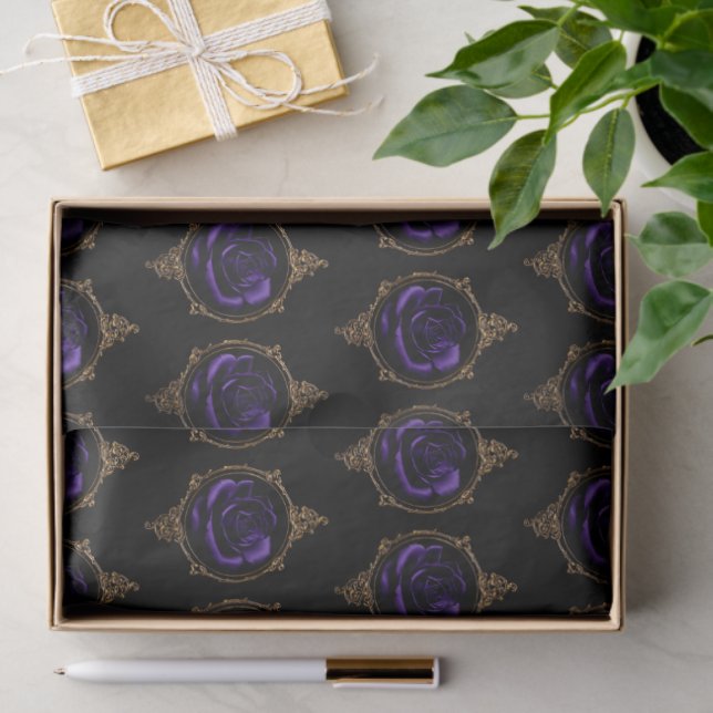 Papel De Seda Goth Purple Rose  (Regalo )