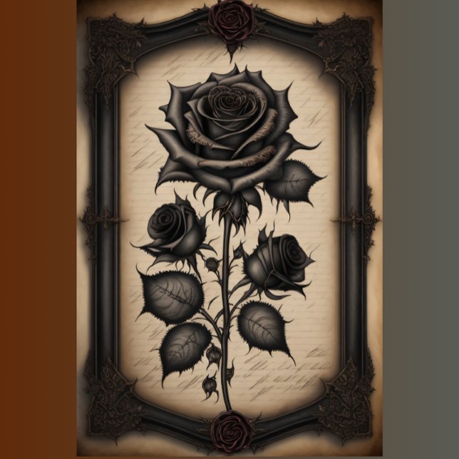 Papel De Seda Gothic Black Flower Decoupage paper (Subido por el creador)
