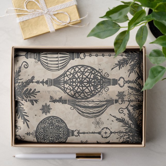 Papel De Seda Gothic Christmas Tissue Paper Decoupage  (Regalo )