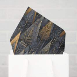 Papel De Seda Gothic Deco | Árboles Geométricos Dorados