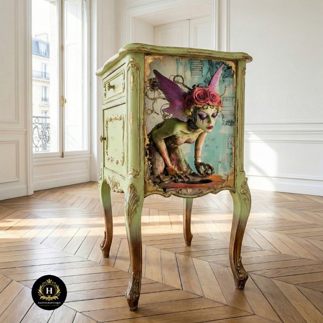 Papel De Seda Gothic Paris Alas Rosas Gargoyle Decoupage  (Subido por el creador)
